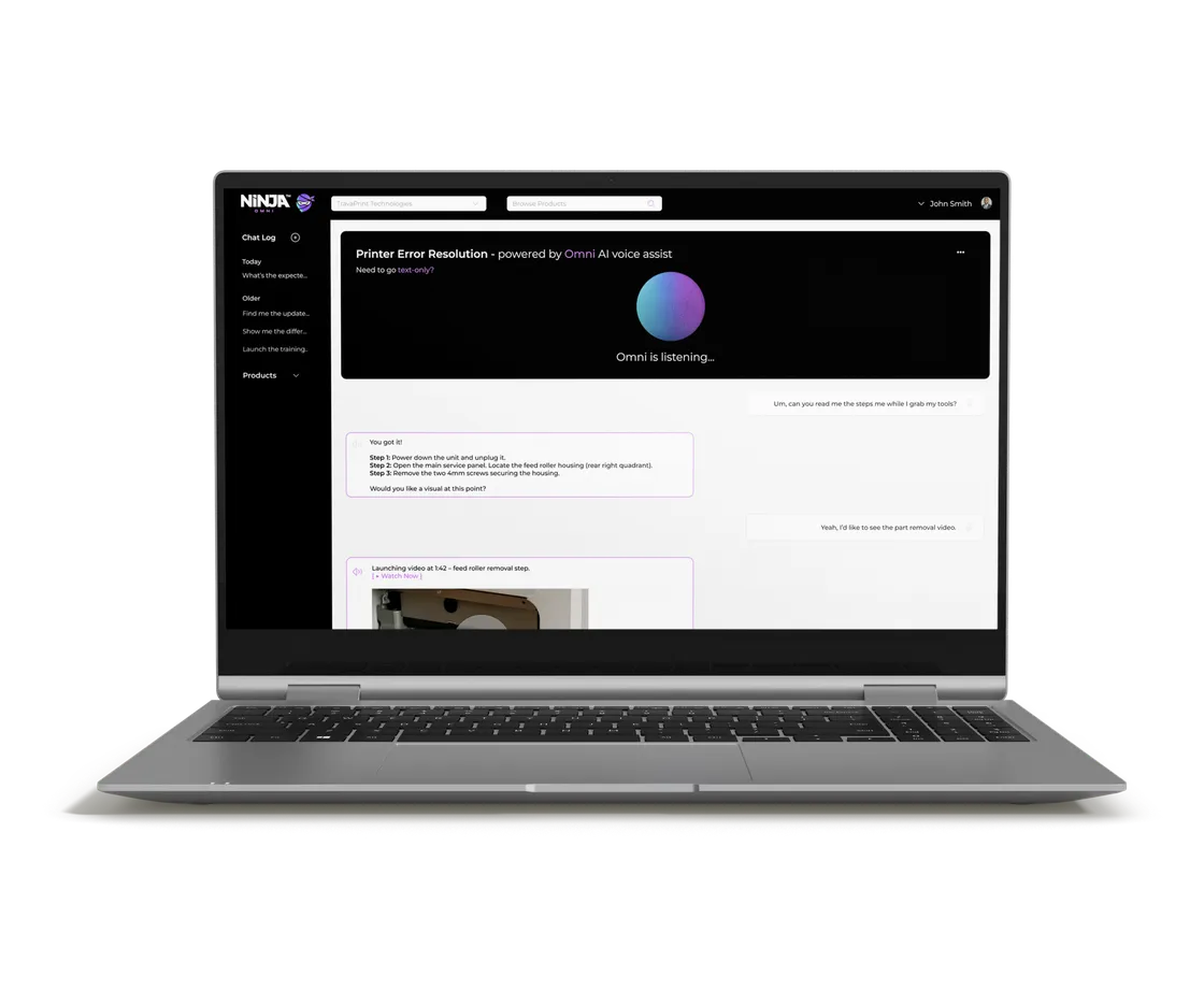 Ninja Omni running on a laptop