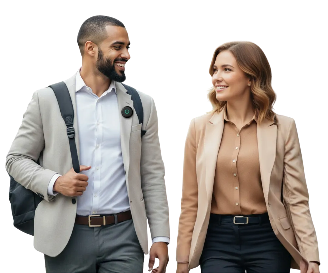 Person wearing Sona wearable device